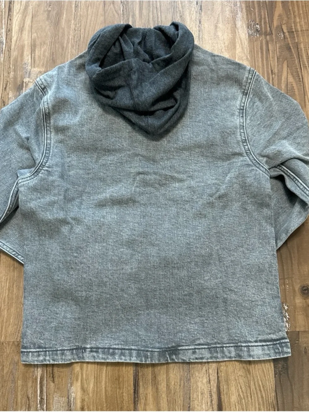 art class Grey Hooded Denim Shirt Jacket